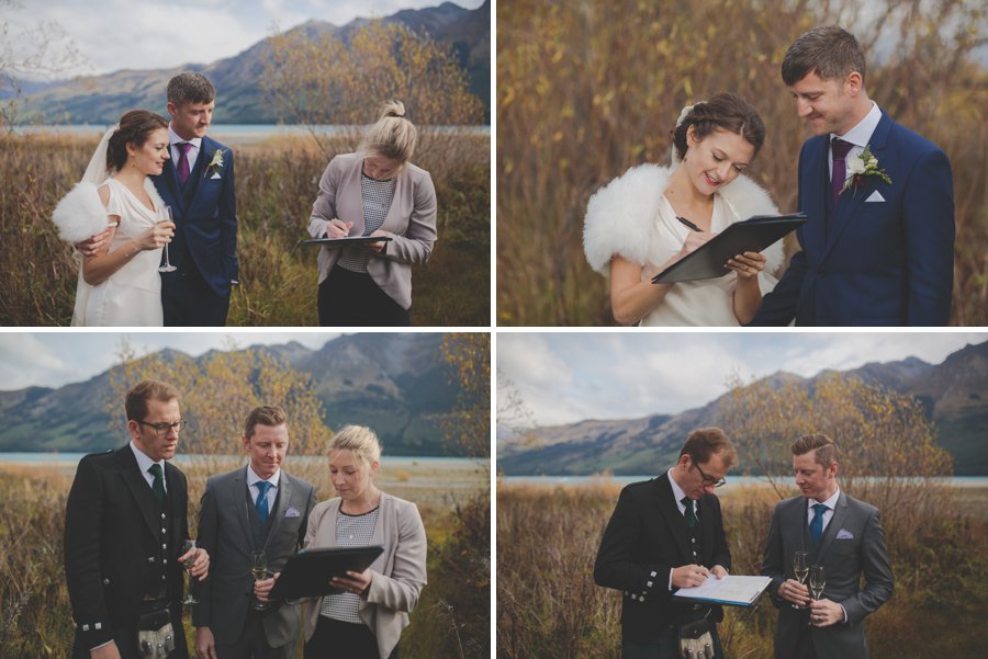 queenstown celebrant elopement wedding paperwork